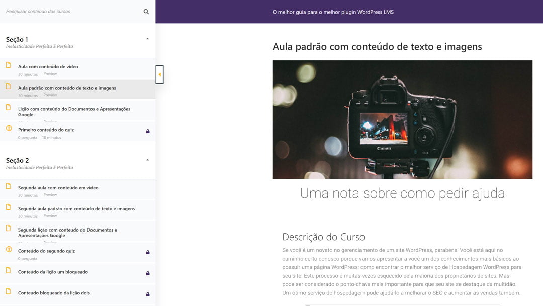 LearnPress - Lições