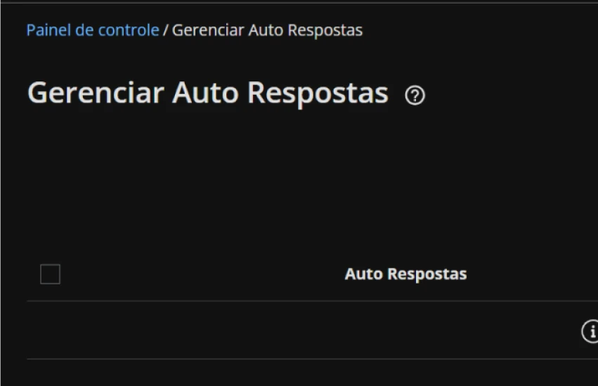 Auto respostas do DirectAdmin